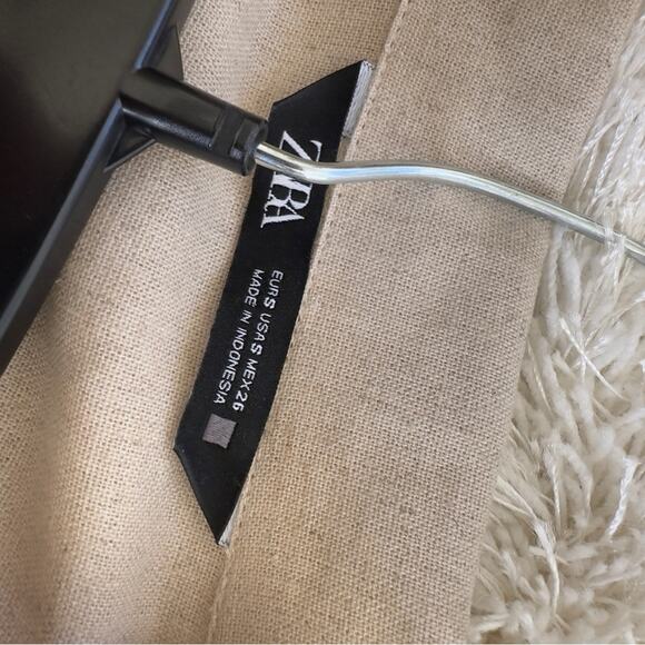 ZARA linen blend belted long sleeve jumpsuit 2157/057 A5 size small - Picture 7 of 9